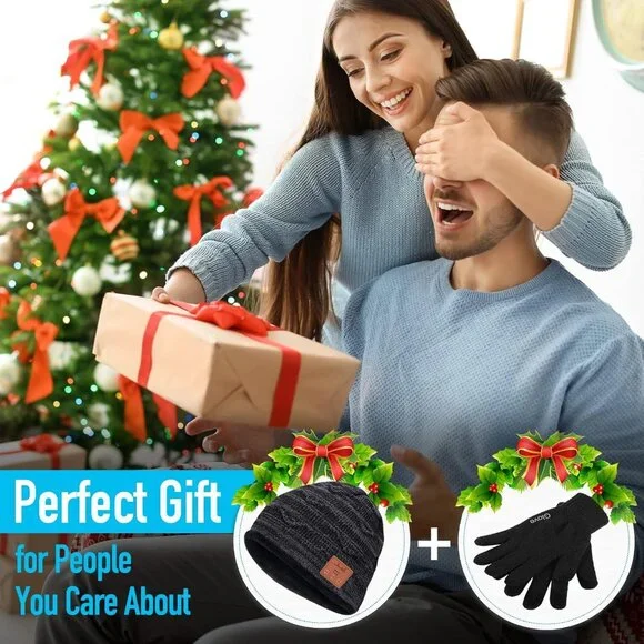 Bluetooth Beanie Hat Stocking Stuffers for Men Women V5.0 Wireless Musical Bluet